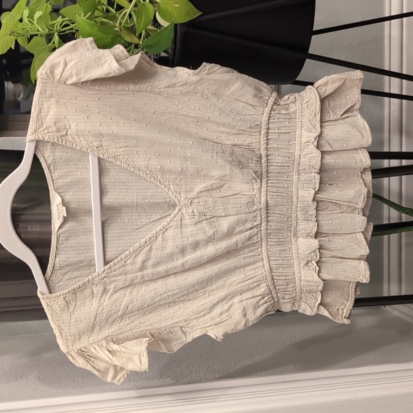 Chic Beige Ruffle Blouse - Picture 7 of 7